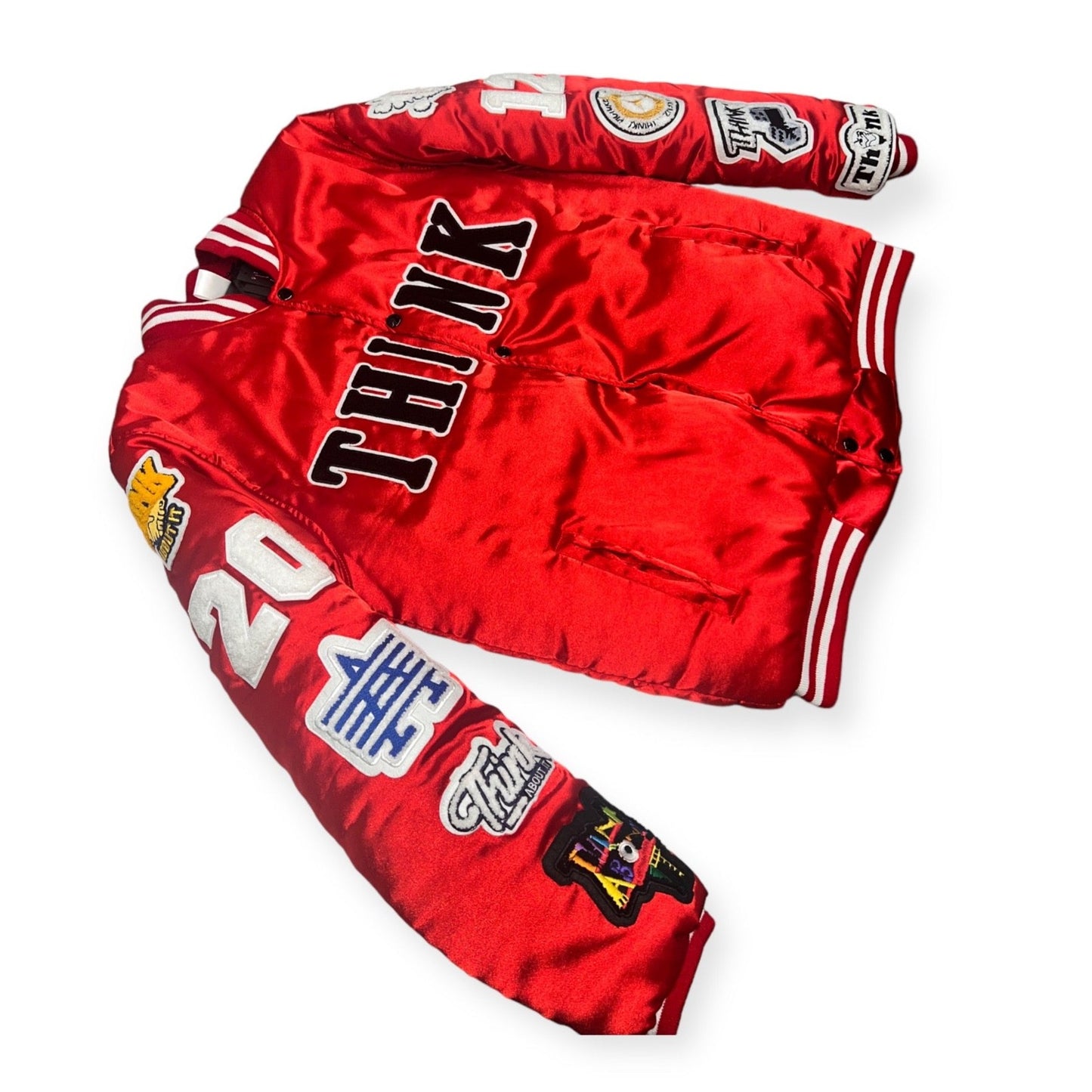 Mens Think About It Championship Varsity Jacket - Red