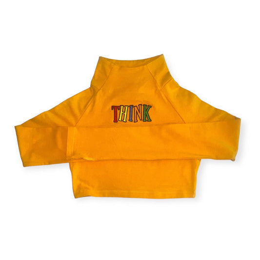 THINK Women's Crop Turtleneck - Yellow