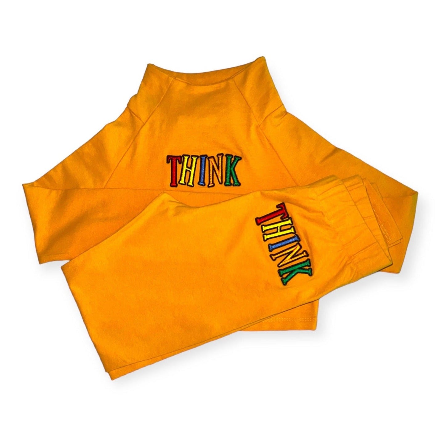 THINK Women's Crop Turtleneck - Yellow