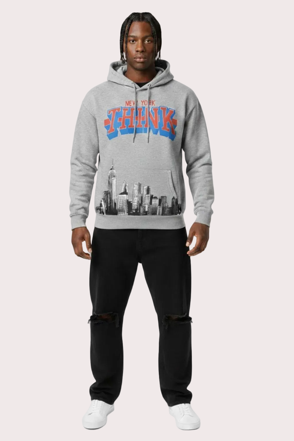 New York THINK Hoodie - Gray