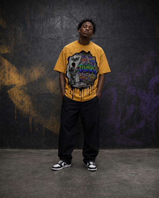 THINK Behind The Curtain T-Shirt - Yellow