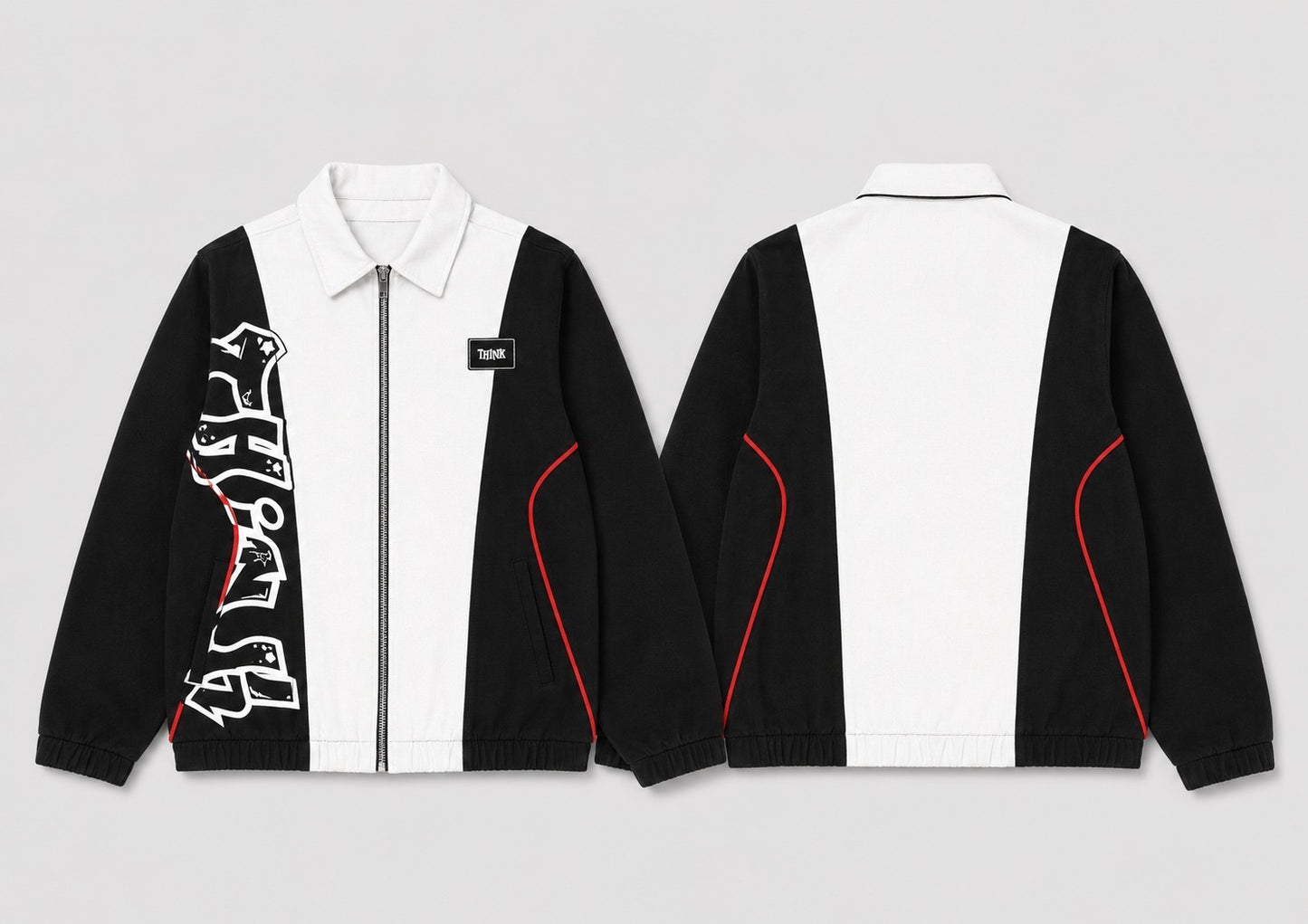 Graffiti Think Windbreaker Set White / Black