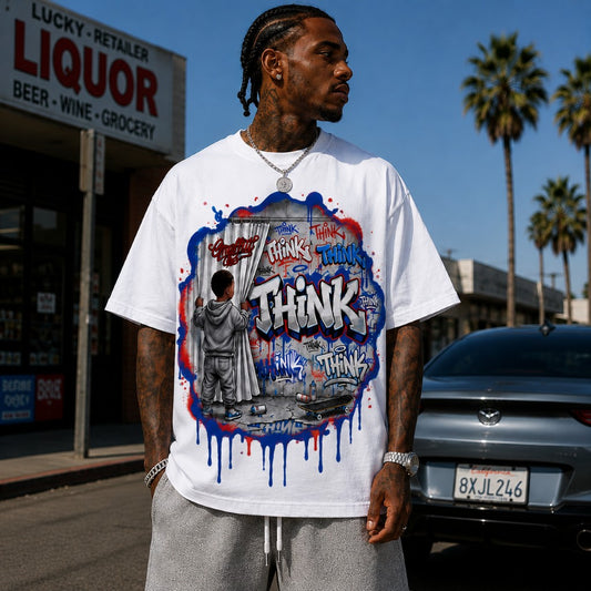 THINK Behind The Curtain T-Shirt - White