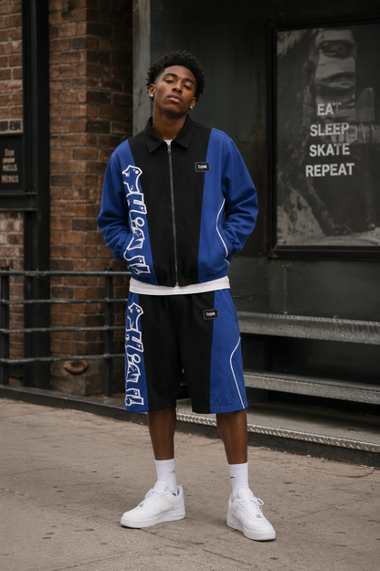 Graffiti Think Windbreaker Set Blue / Black