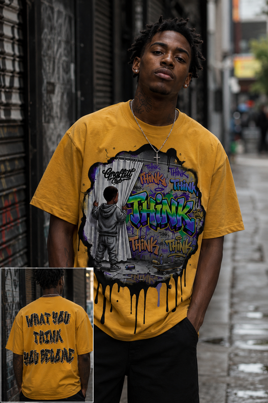 THINK Behind The Curtain T-Shirt - Yellow
