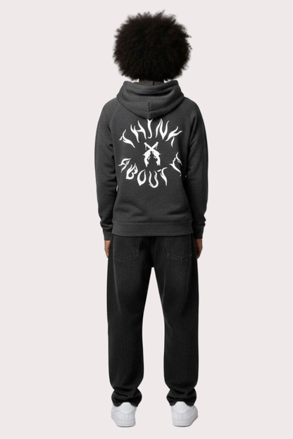 THINK Love Not War Hoodie - Gray