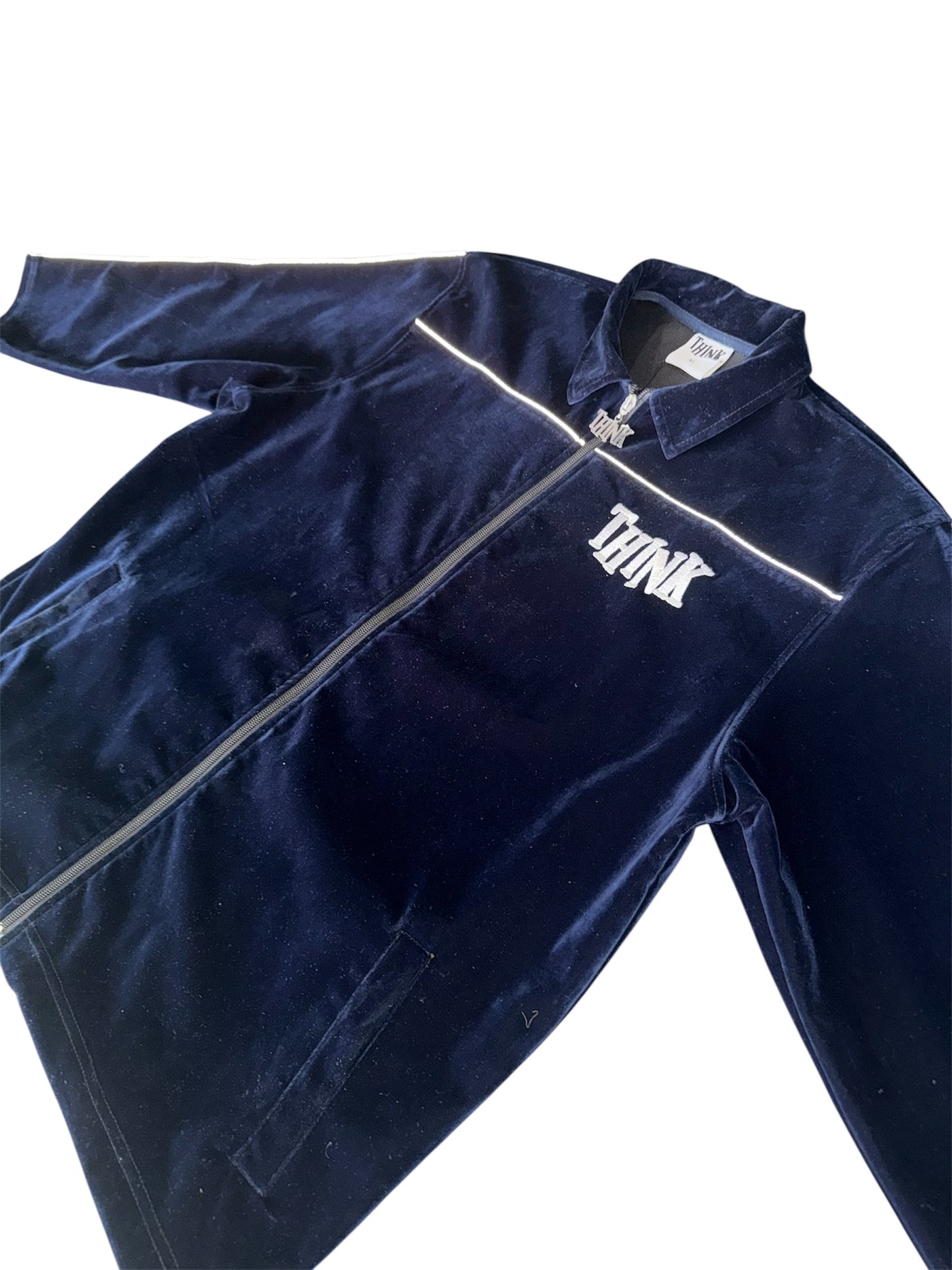 THINK Suede Track Suit - Navy