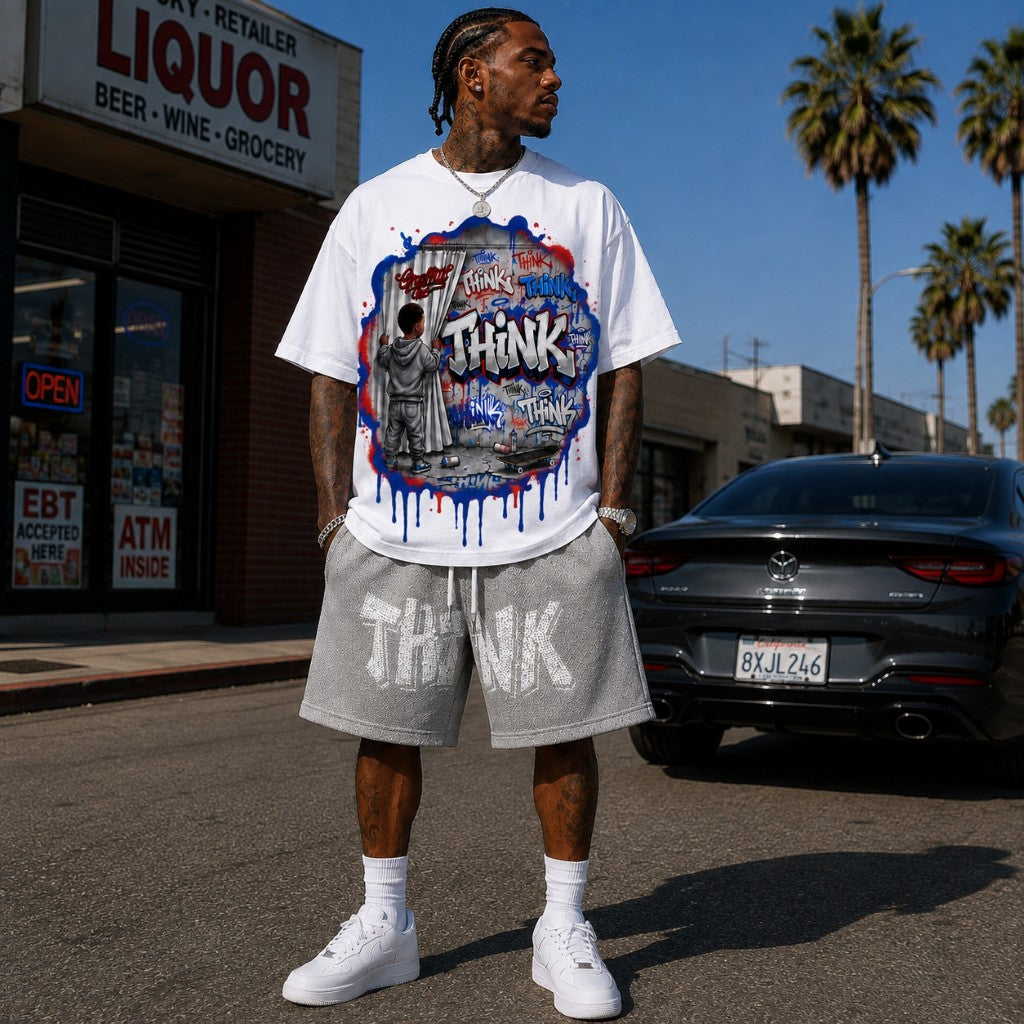 THINK Big Logo Shorts - Gray