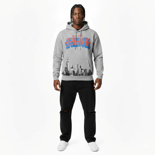 New York THINK Hoodie - Gray