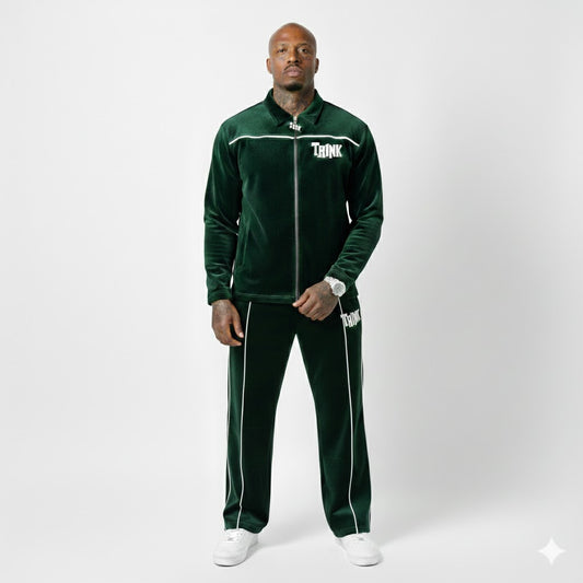 THINK Suede Track Suit - Green