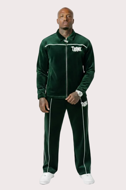 THINK Suede Track Suit - Green