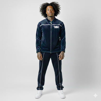THINK Suede Track Suit - Navy