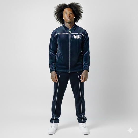 THINK Suede Track Suit - Navy