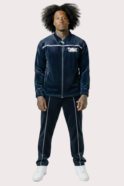 THINK Suede Track Suit - Navy